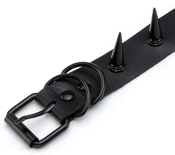 Gothic Punk Halskæde Nittede Krave Choker Black
