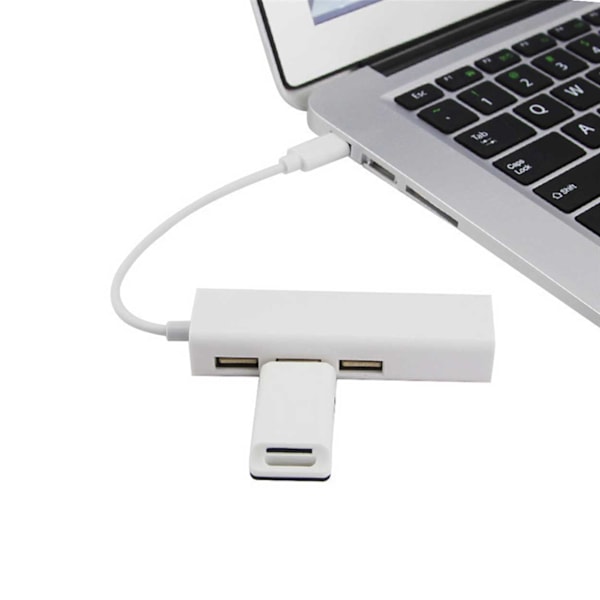 USB-C Nettverksadapter RJ45 Hub Nettverkstilkobling over USB hvit white usb-c