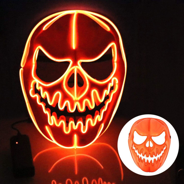 Halloween maske, LED maske med 3 blits moduser gresskar maske V