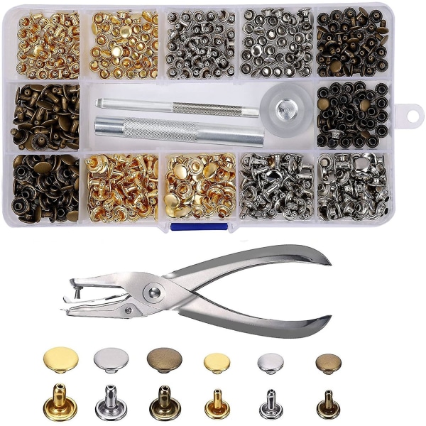 Leather Rivets 240 Set 2 Sizes Double Rivet Tubular Metal Studs