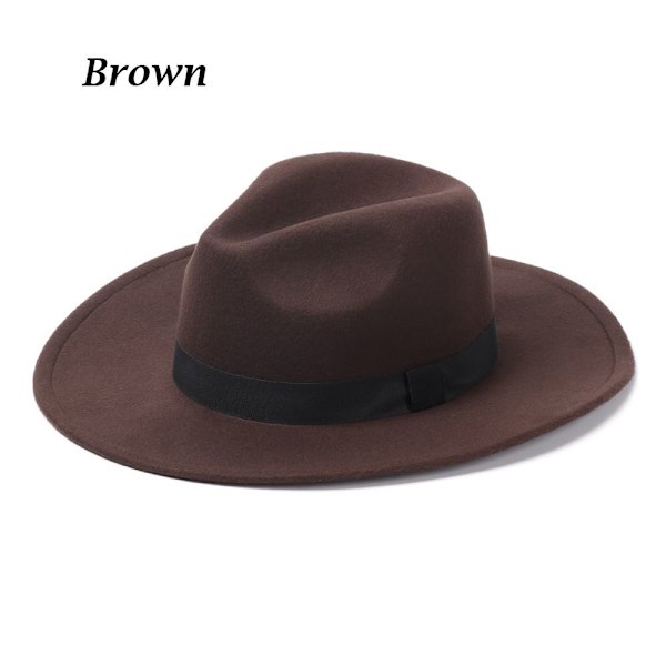 Herr- och damfilthattar, cowboyhattar, scenframträdanden, dansfester, jazz, Panama, vinter och höst Brown Brown No,