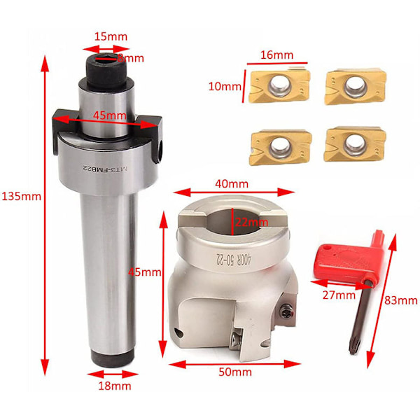 MT3 FMB22 verktygshållare 400R 50mm ändfräs APMT1