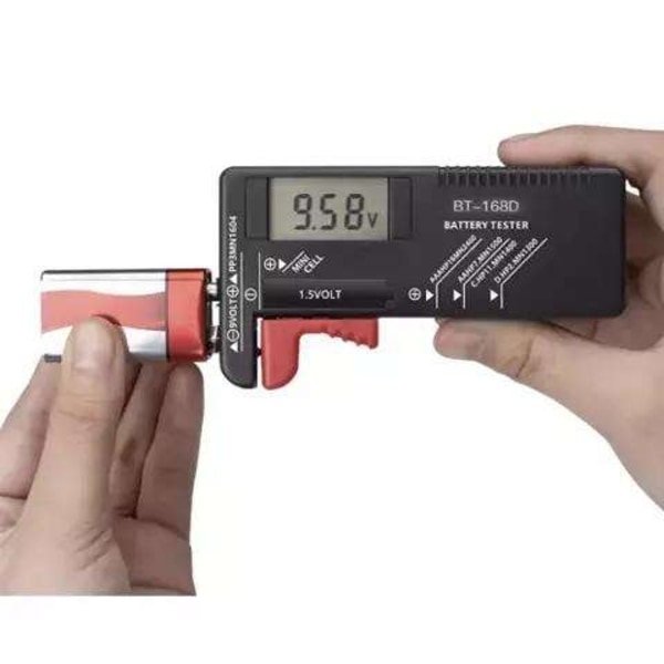Batteritestare med LCD - Batteriprovare - Black Svart