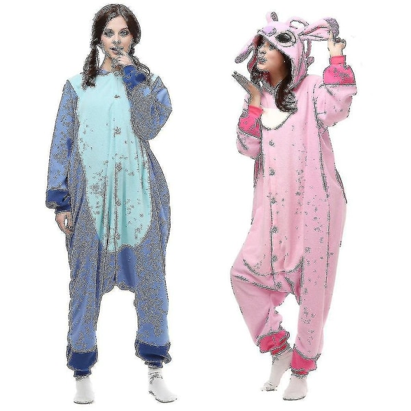 Stitch Costume Pajama Onesie Anime Kid Adult Jumpsuit Nightwear Animal Hoodie-y CMK Pink Child 120cm
