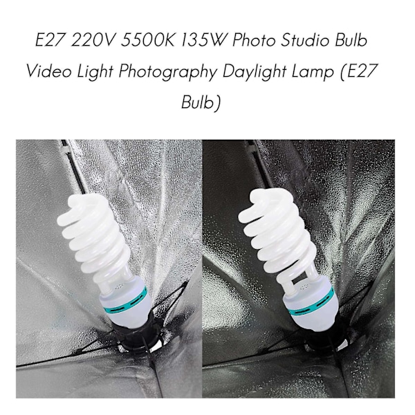 E27 220v 5500k 135w Fotostudiolampa Videoljus Fotografi Dagsljuslampa (e27 Glödlampa)