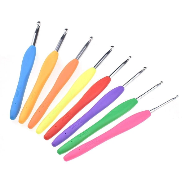 8st Virknålar med plasthandtag - Knitting Kit Multicolor multifärg