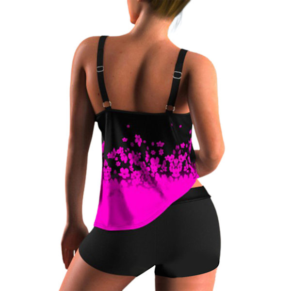 Lady Swimsuit Tankini Sett Badeklær Badedrakt Plus Size Lilla Purple M