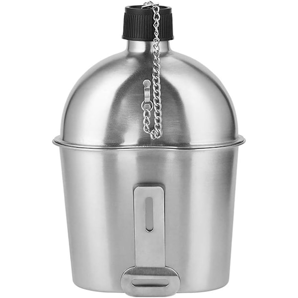 Militär Vattenflaska Kit 2st 1000ml 600ml Rostfritt Stål Militär