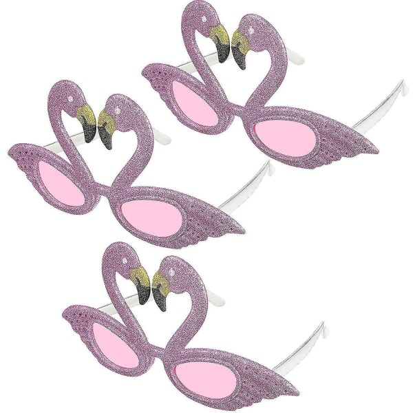 3 deler Glittrade Flamingo Solglasögon Party Solglasögon Hawaiiaovelty Glasögon For Barn Vuxna Fancy
