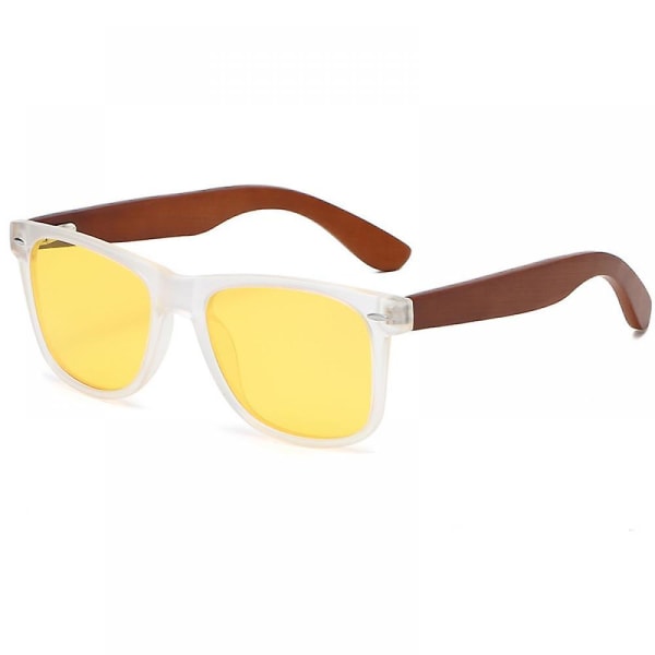 Solglasögon för män, klassisk fyrkantig form, finns i många färger, polariserade glas perfekt för sol, sand för alla tillfällen (gula linser)
