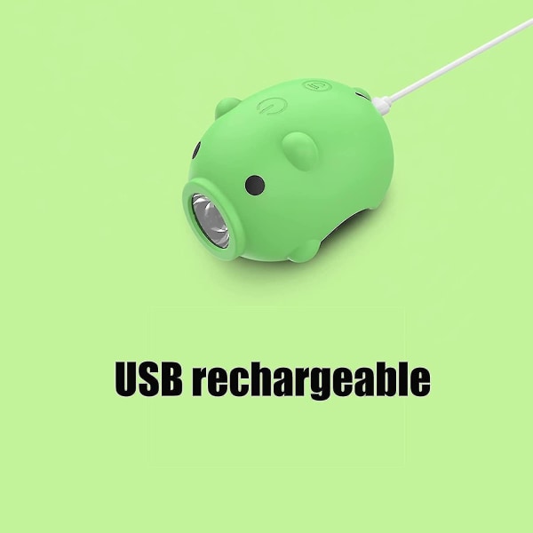 【Mingbao butik】Cykelljus ja bakljus med hornfunctionn, USB uppladdningsbar cykellampa 120 desibelin korkeus Green