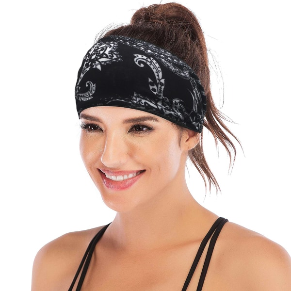 Kvinnor Pannband Boho Floal Style Criss Cross Head Wrap Hårband 3