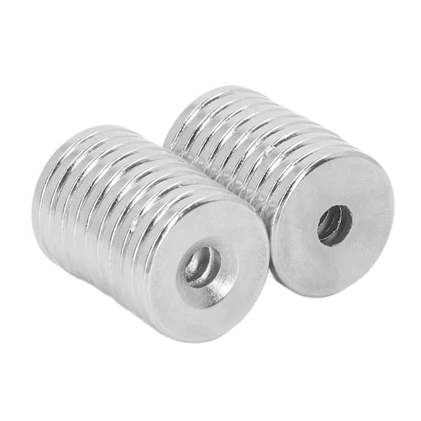 20 kpl Reikämagneetteja 20x3mm Neodyymi Levy Rengasmagneetti M5 Harvinaisten maametallien Pyöreä Magneetti Kiinnitykseen