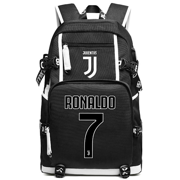 Stor Student Ryggsekk - Sports Fotball Treningsbag Black-04