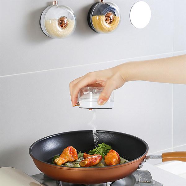 Krydderkrukke med Trykdesign, Robuste og Holdbare Krydderkrukker med Ergonomisk Design, Magnetiske Målekrydderbeholdere til Ordentlig Opbevaring