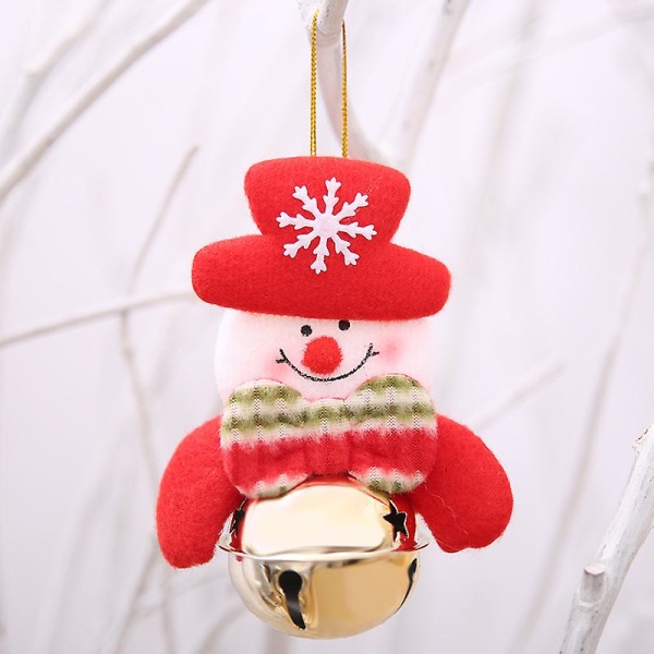 Christmas Decoration Santa Claus Bear Deer Snowman With Bell Pendant 1pc CMK