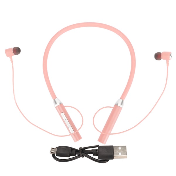 【Mingbao butik】 Halsbandshörlurar trådlösa Bluetooth 5.2 IPX5 vattentäta halsbandshörlurar Pink