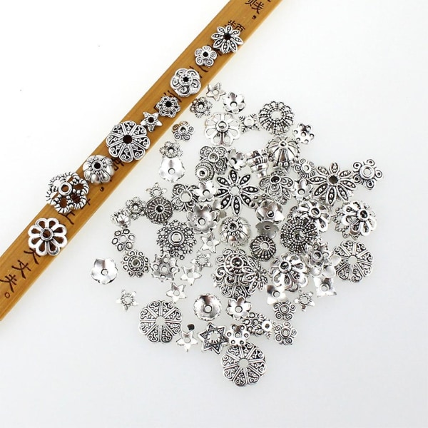 100 g metall silver brons pärlor för smycken DIY armband halsband