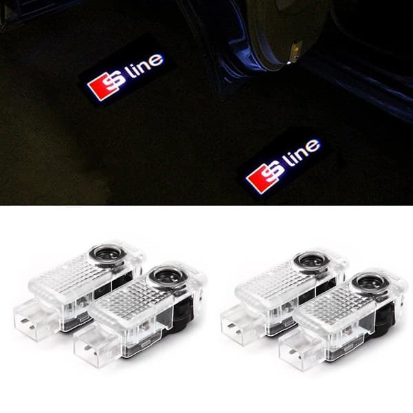 2 stk Billogotyp (Audi S-line) Dørinngangsbelysning Bildørsbelysning Projeksjonslys