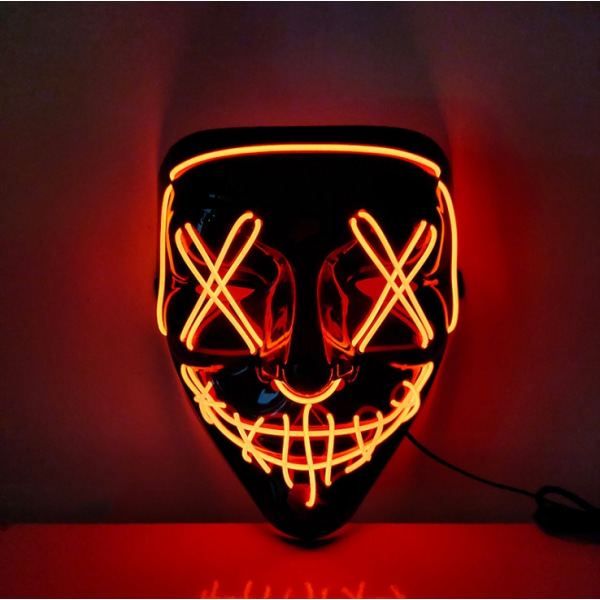 Led Mask Halloween Masquerade R Blå