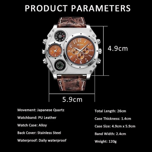 Kul rundklokke Display termometer Dual Time Dial