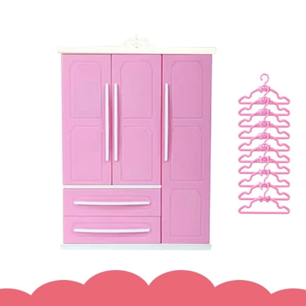 30cm Barbie dukke garderobe, børnelegetøj tøj møbler cabi