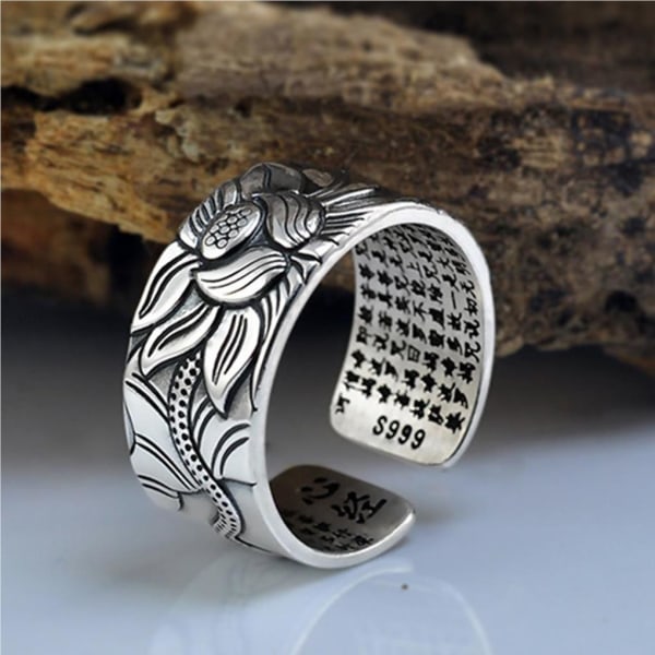 Ring Lotus Flower Finger Ringar Polska Smycken present i liten storlek