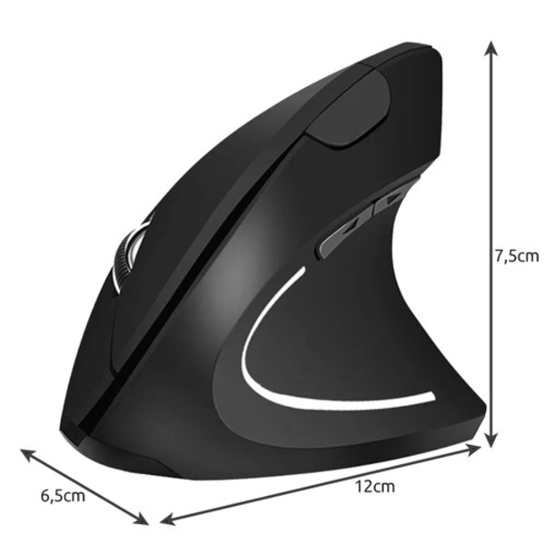 Ergonomisk Vertikal Computermus - Trådløs 120