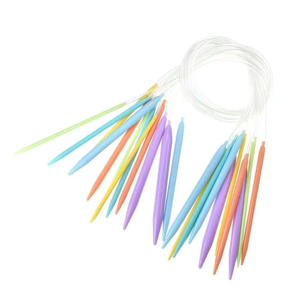 12 st Plaststickor 80 cm, Rundstickor, Verktyg för Stickprojekt multifärg Multicolor one size