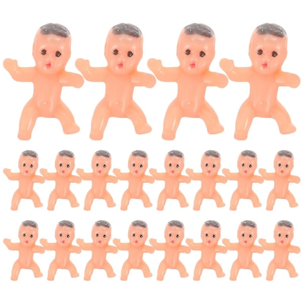 20 st mini babymodeller i plast, små babymodeller för babyshower-tårta