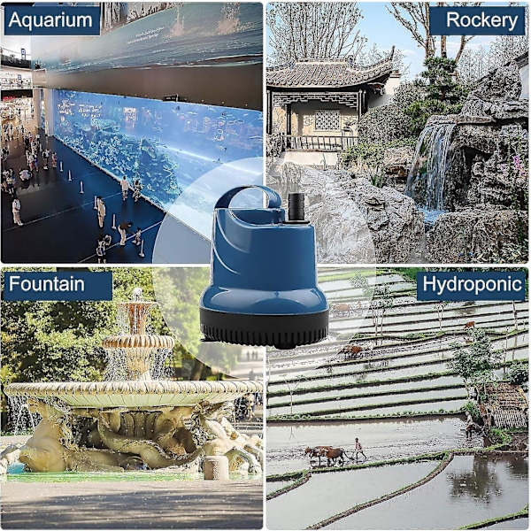 Mini Vannpumpe Drenerbar Pumpe 1500l/h 20w 230v Kjeller Vakuumpumpe 1,6m Leveringshøyde 1,8m Kabel for Hage, Akvarium, Dam, Fontene