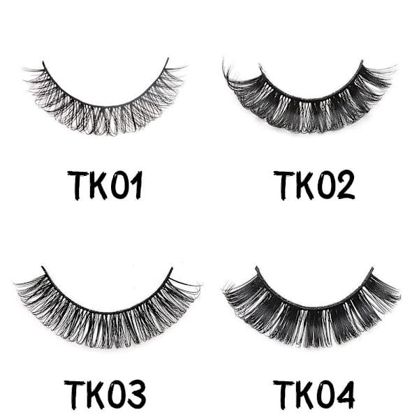 10-Par Lösögonfransar / Ögonfransar - Välj modell Black Black TK02