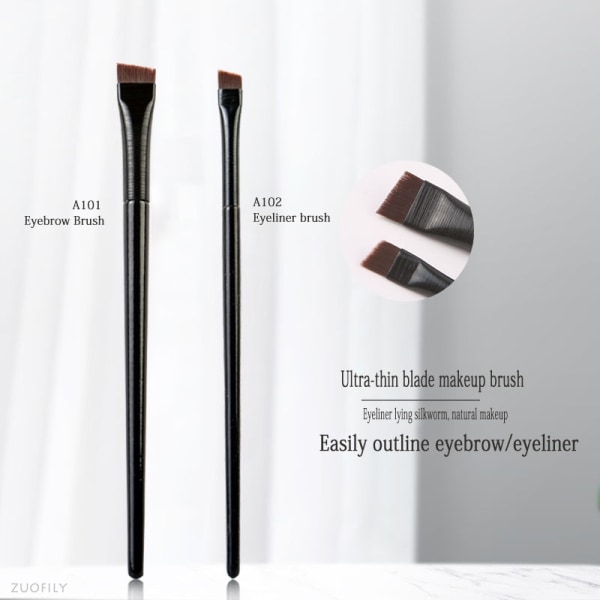 Øyenbryn og Eyeliner Brush Makeup Tools 2-Pack
