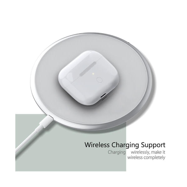 Erstatning for Airpod Pro 1/2 Trådløst Ladeetui 660mAh Etui Støtter Trådløs Lading - Hvit