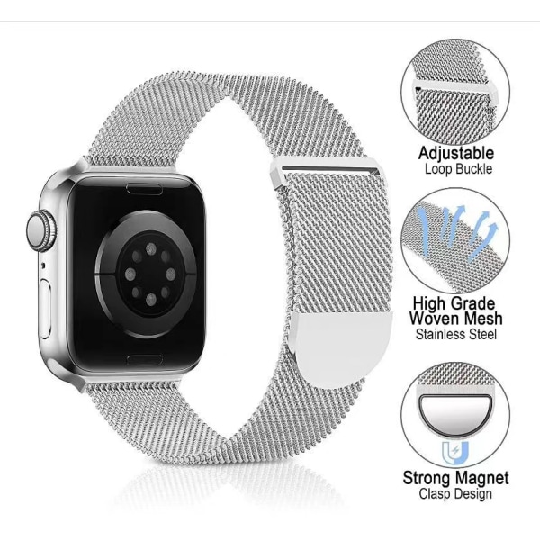 Bruker for Apple Watch Armband Magnetic Double Band Metal Starlight starlight