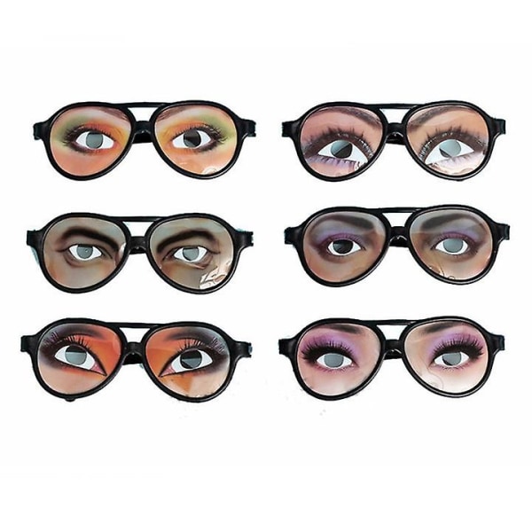 6pcs Halloween Funny Eye Disguise Glasses Tricking Prop