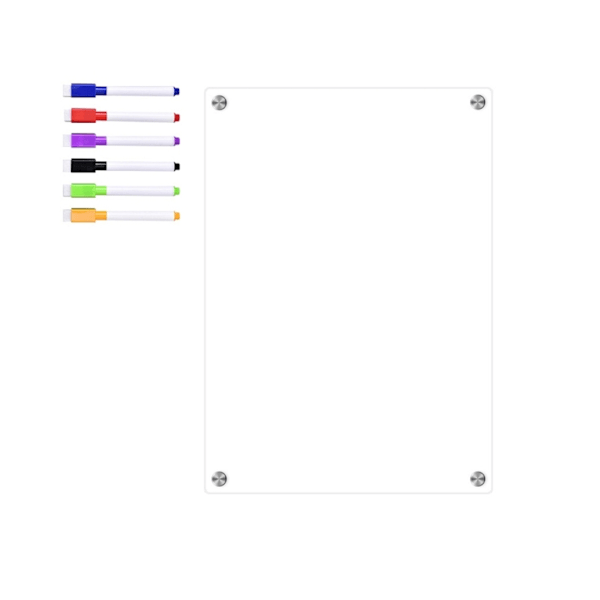 Magnetisk veckokalender för kylskåp, akrylmagnetraderingstavla, veckoplaneringstavla Tydliga whiteboard-kalendertavlor 0.23 S