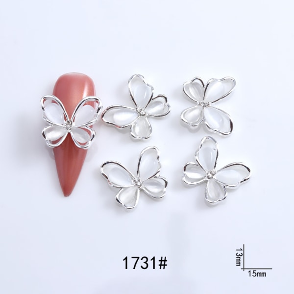 【Mingbao butik】 20 kpl Butterfly Alloy -kynsikoruja, 3D-perhosuurteiset strassit Tee-se-itse kynsien koristelutarvikkeet B 10 Pcs