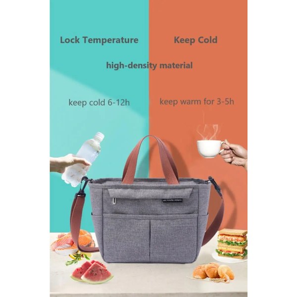 Slitstark lunchpåse i tjock Oxford-tyg blue blue 23*15*20cm