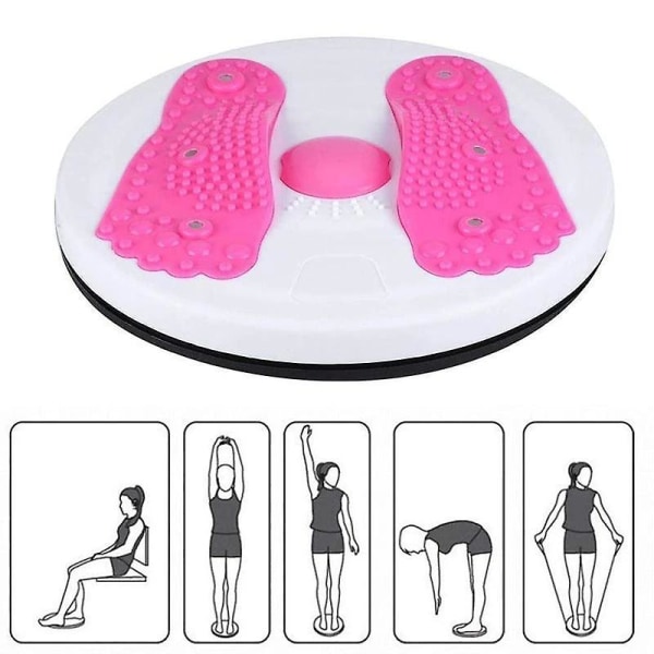 Vridbar midjeplatta Roterbar Fitness Sport Bantning Device Pink