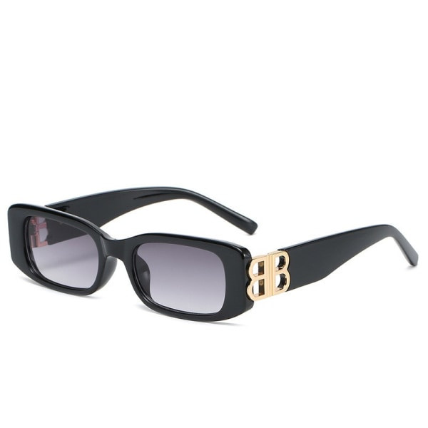 Retro rektangelsolglasögon för kvinnor och män Vintage små fyrkantiga solglasögon UV-skyddsglasögon
