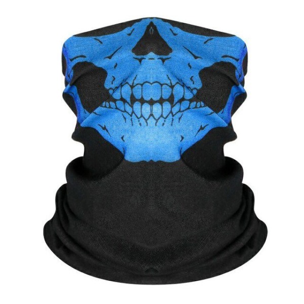 Dödskallemask - - Paintball - Skjerf - Bandana - Halsduk Blå one size