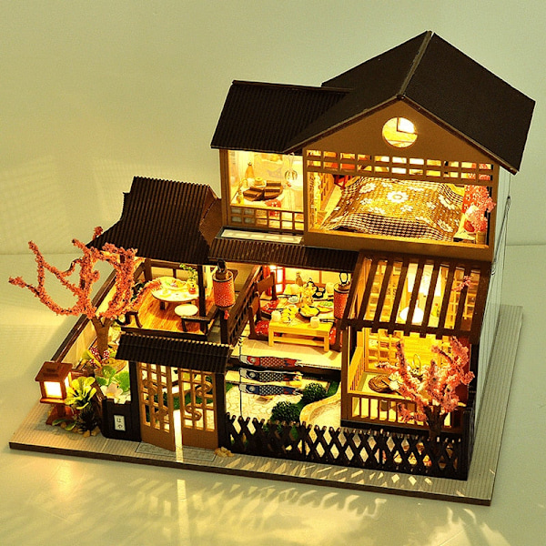Cutebee DIY Dollhouse 1/36 skala miniatyr dockskåp Japansk trädgårdsbyggsats Leksaker för barn Födelsedagspresenter TC14