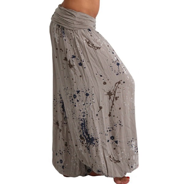 Kvinder Boho Harem Bukser Yoga Casual Baggy Haremsbukser khaki khaki M