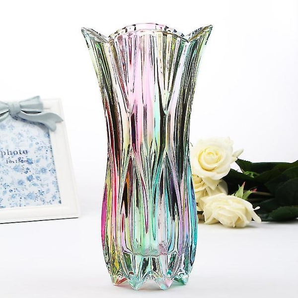 Flower Vase  Phoenix Tail Shape Thickened Crystal Glass size25cm