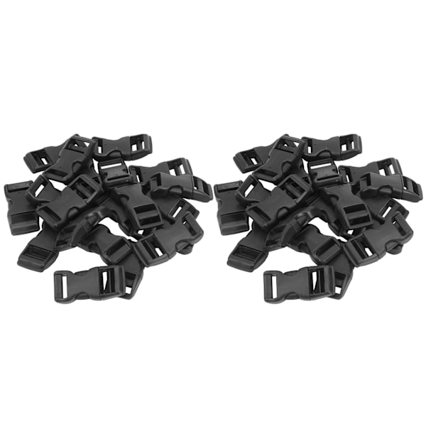 40 kpl/setti Muoviset sivuvapautettavat muotoillut soljet Paracord-rannekoruihin/laukkuun/lemmikkieläinten vyöhön 0.3