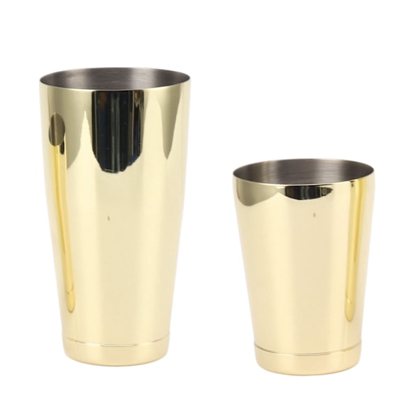 Cocktail Shaker i 304 Rostfritt Stål med 2 Sektioner - Guldpläterad Bartendermixer med Baskopp