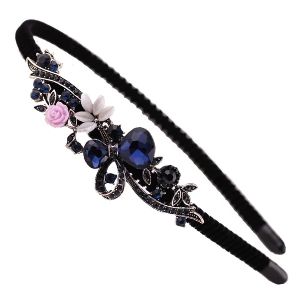 Mode Vintage Kristall Rhinestone blomma Bangs Clip Pannband Hårtillbehör Huvudbonader för kvinnor Tjej