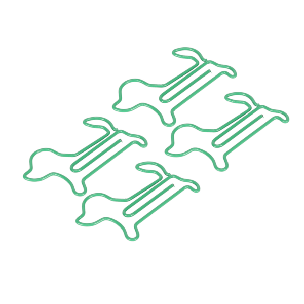 100 stk. hundeværede papirclips: Skridsikre, udsøgte og søde papirclips til skole og kontor i grøn farve