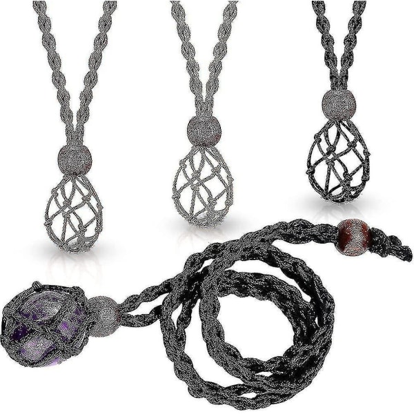 3pcs Necklace Cord Empty Stone Holder Crystal Necklace Pendant